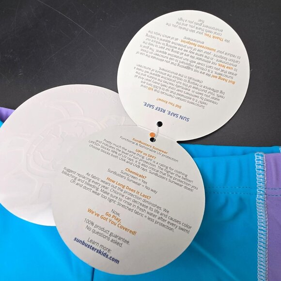 SunBusters Kids UPF 50+ Swim Shorts 2-3 Yrs Blue Purple Reef Safe JJ4130 - Picture 6 of 6